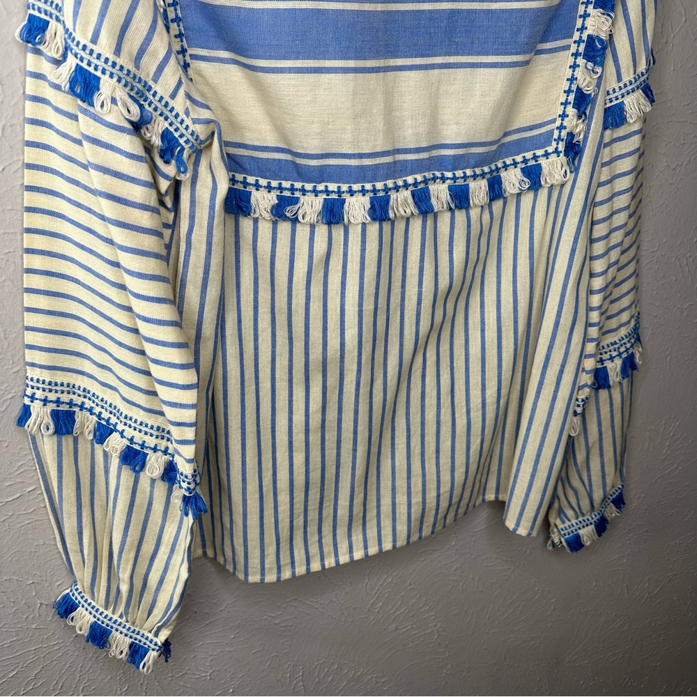 Dodo Bar Or Blue and Cream Striped Blouse - Picture 15 of 16